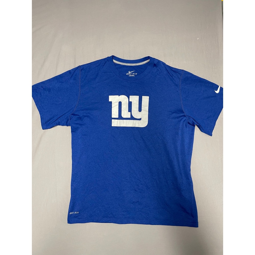 Nike Dri-FIT Mens New York Giants NFL T-Shirt Blue XL NY Logo Performance Tee